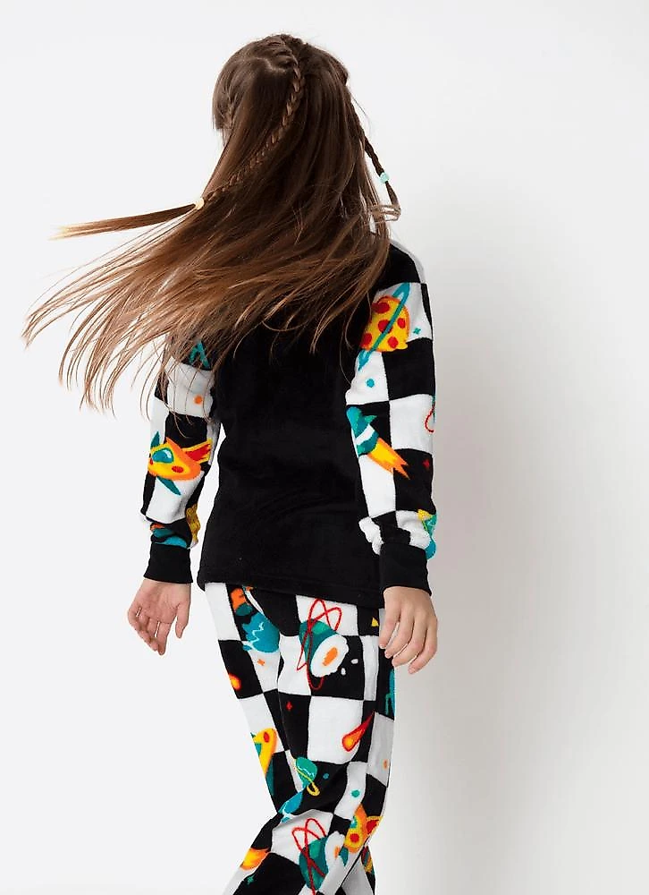 Pijama manga longa soft unissex space food 10
