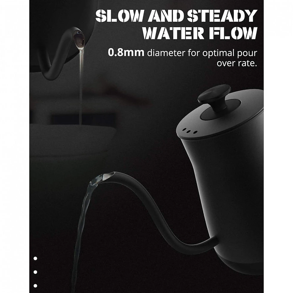 Chaleira Elétrica 0,8 L com Desligamento Automático, em Aço Inoxidável, 110V 1000W, Keebar XH W081, Preto Fosco