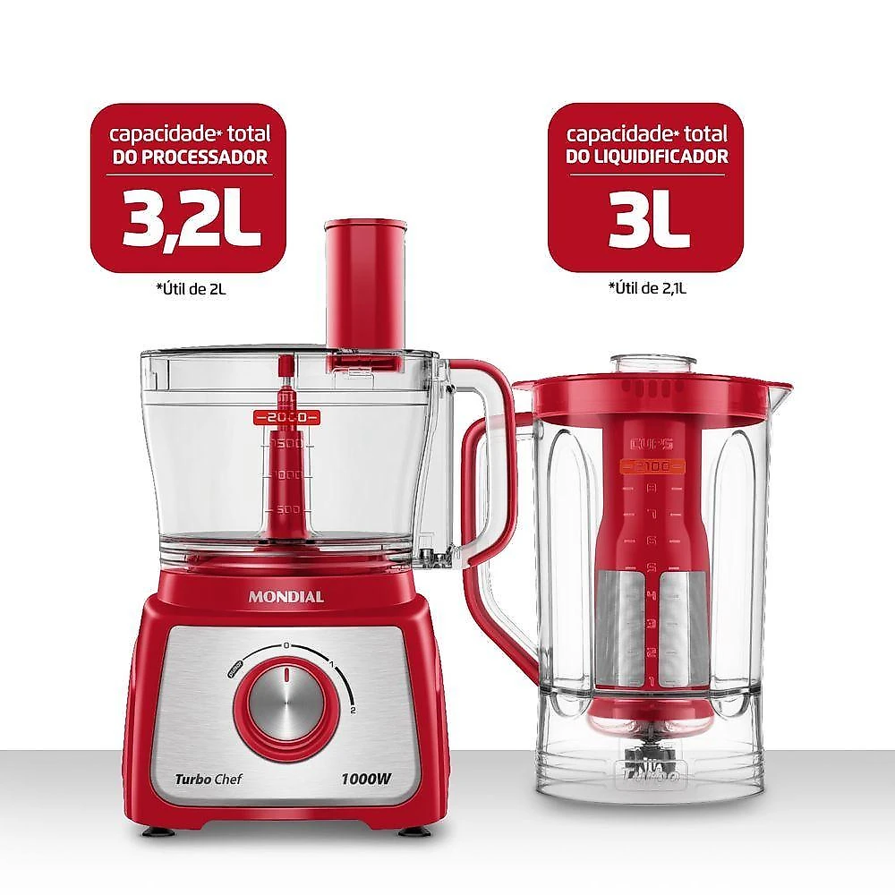 Multiprocessador Turbo Chef 7 Em 1 Mondial Mpn-01-Re Mpn-01-Re 127V/60Hz .