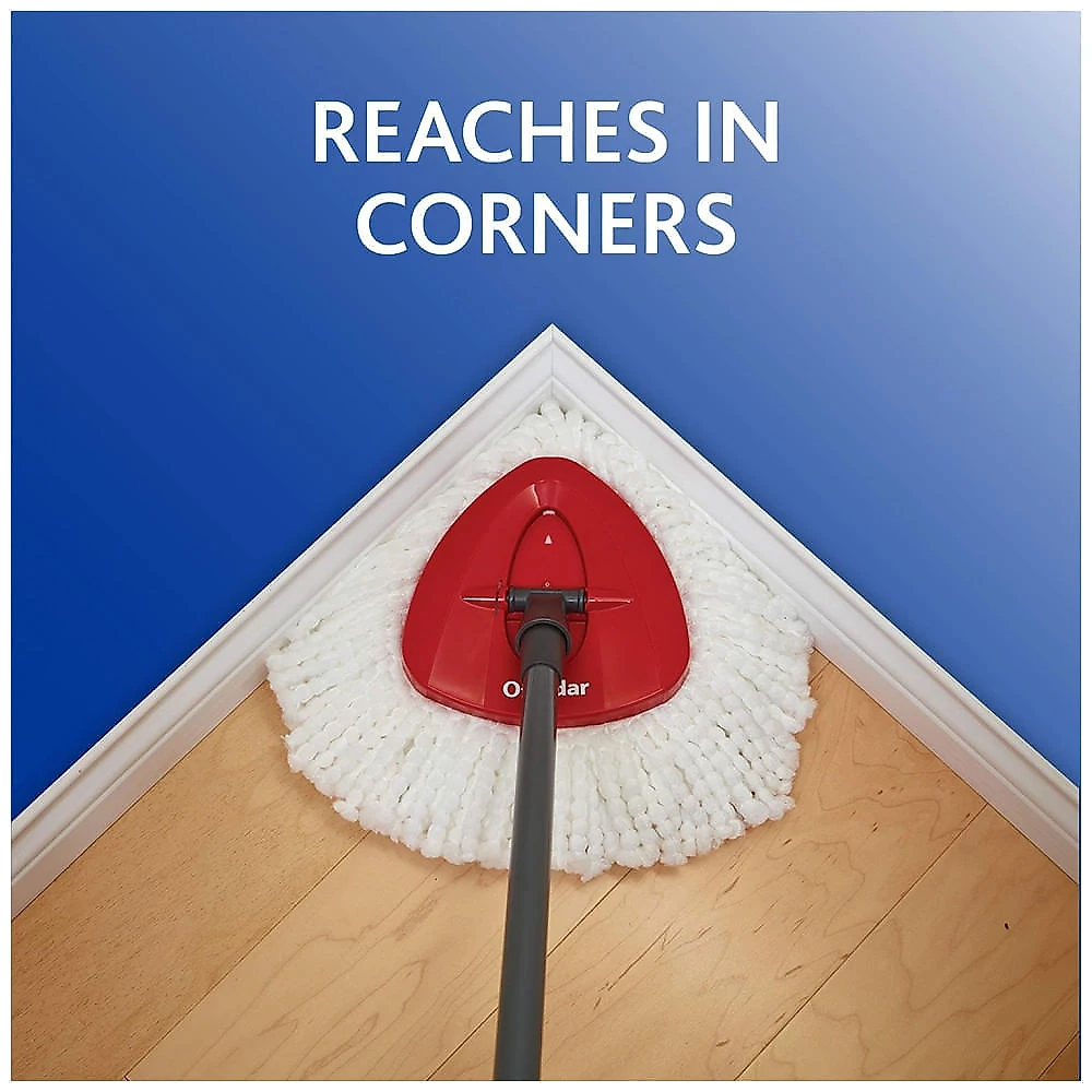 Mop Giratório Profissional de Microfibra com 2 Refis Extras, O Cedar, Vermelho e Cinza