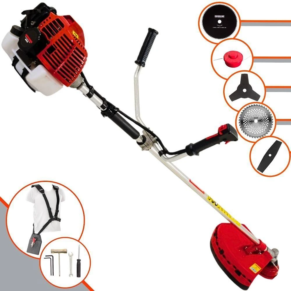 Roçadeira 43cc Kw43l Com Facas 2p, 3p, 40d, 80d + Carretel