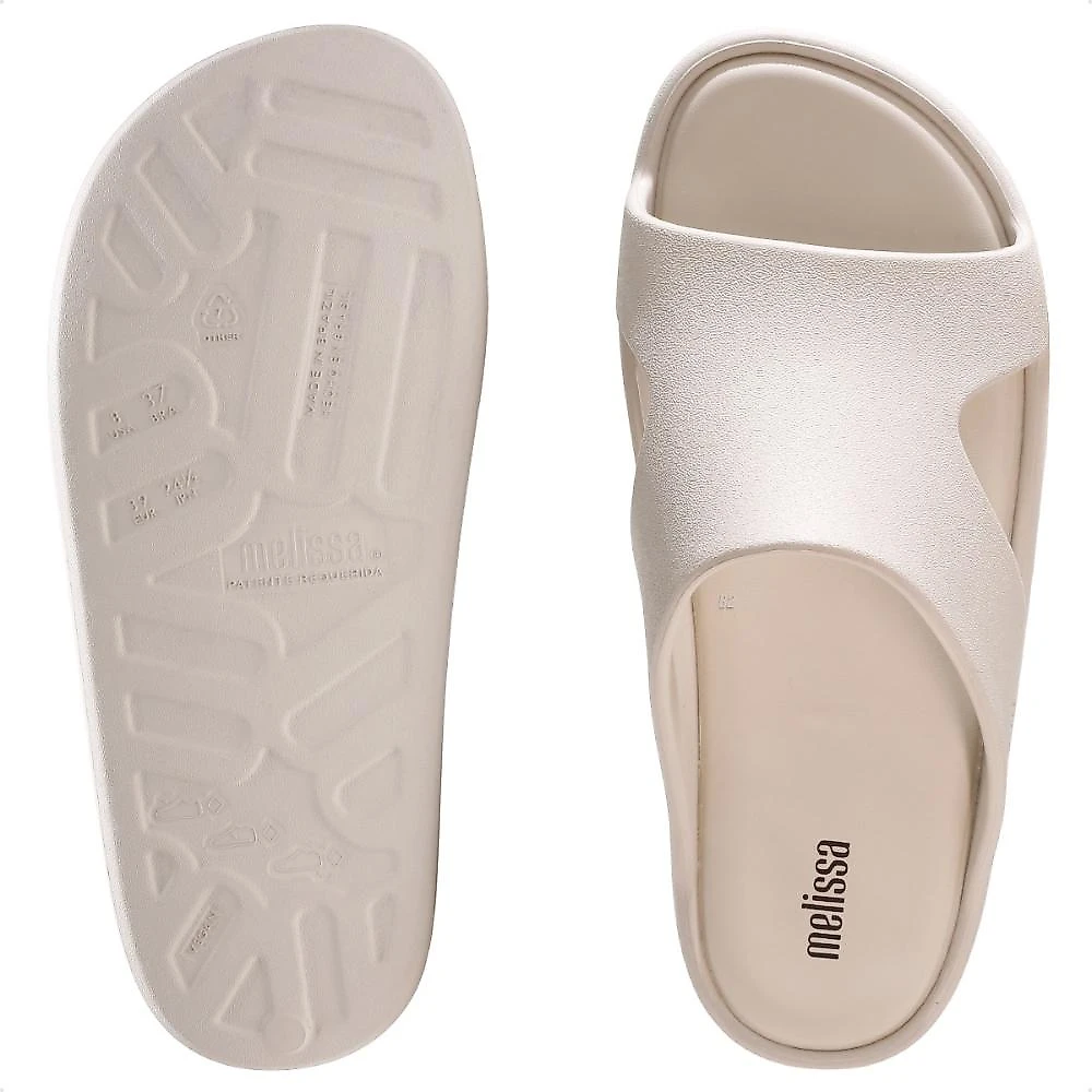 Chinelo Melissa Plataforma Free Cut Out Feminino Bege - 33/34