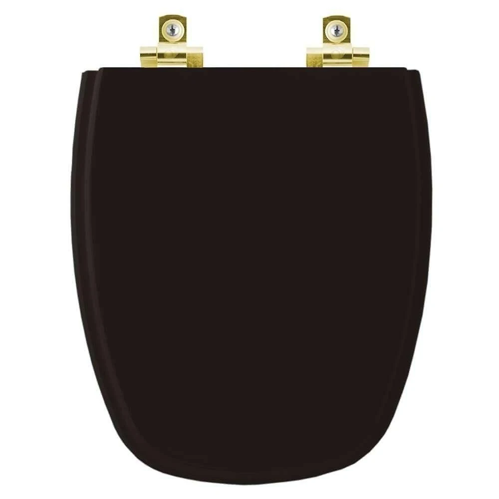 Assento Sanitário Soft Close Monte Carlo ébano (preto) Para Vaso Deca Com Ferragem Dourada