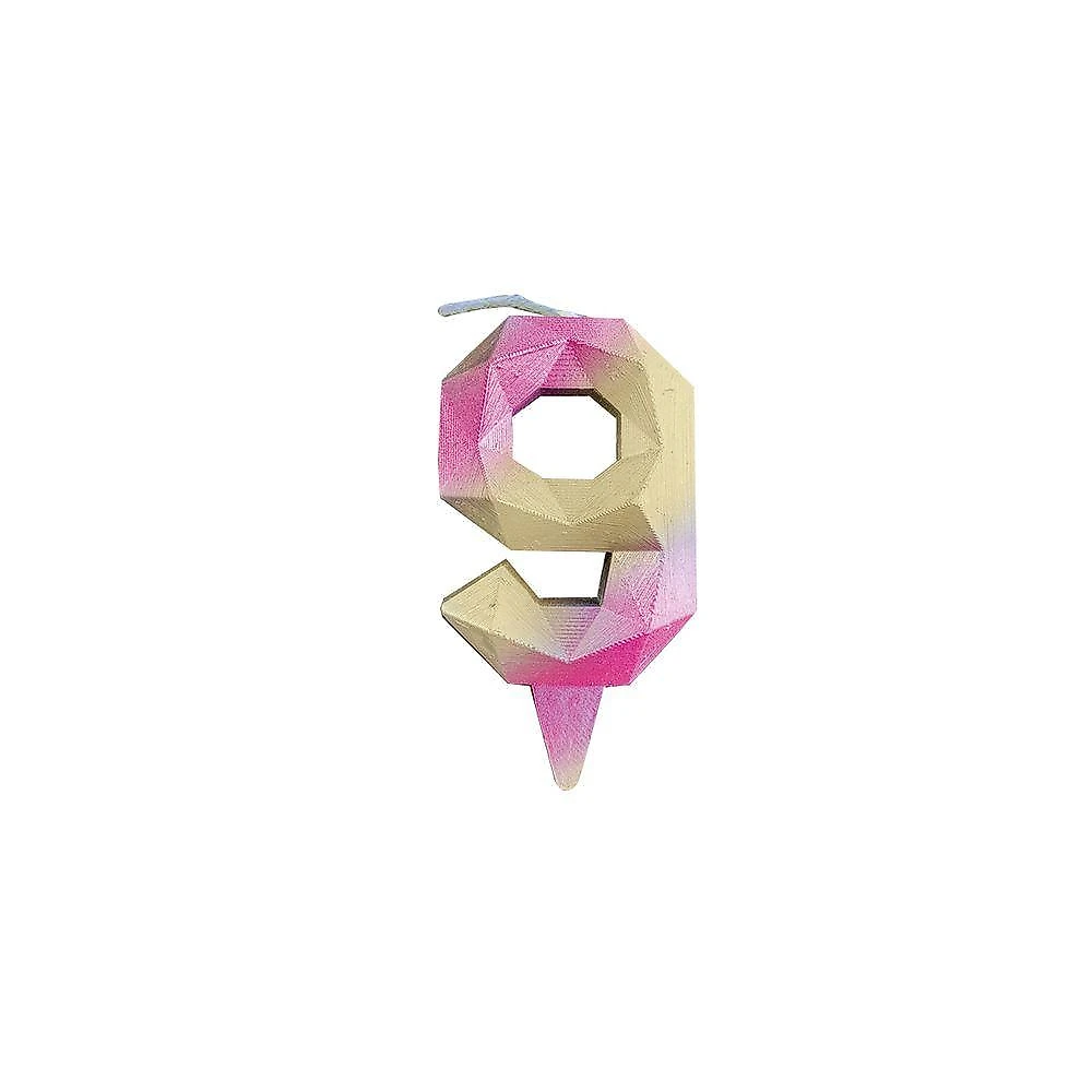 Vela De Aniversário Diamante Rosa E Dourada Modelo 4