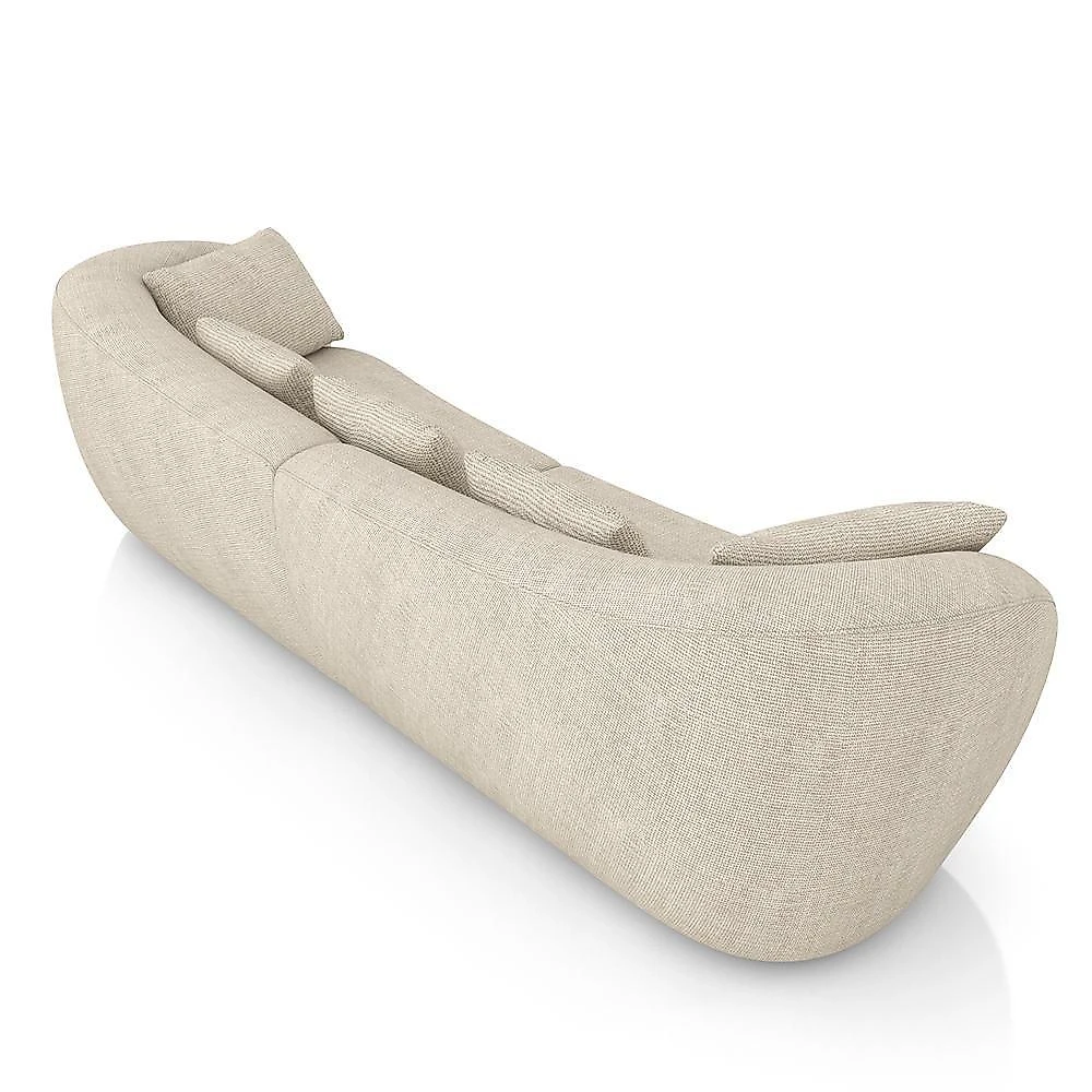 Sofá Diamond G52 3 Lugares 272cm Off White em Linho para Sala de Estar Gran Belo