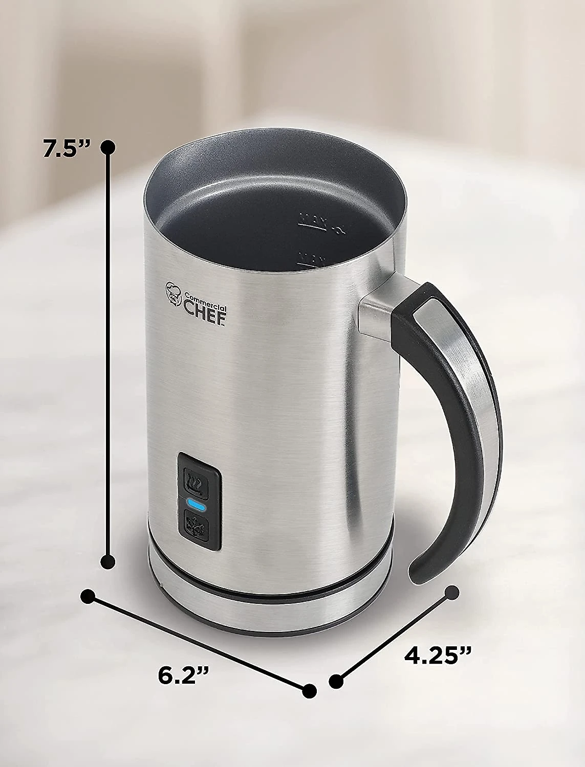 Commercial Chef CHMF08S Espumador de Leite Elétrico Capacidade 240 mL Aço Inox 110V Prata