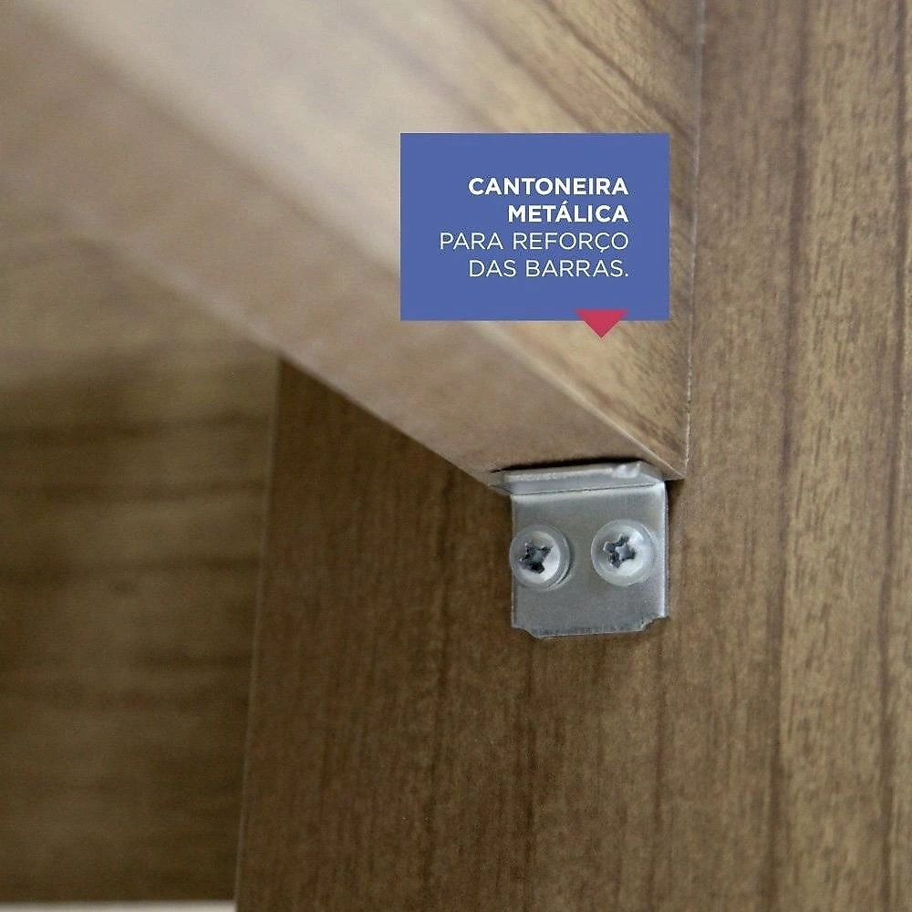 Cama Solteiro Premium Plus 100% MDF Castanho Com Off White