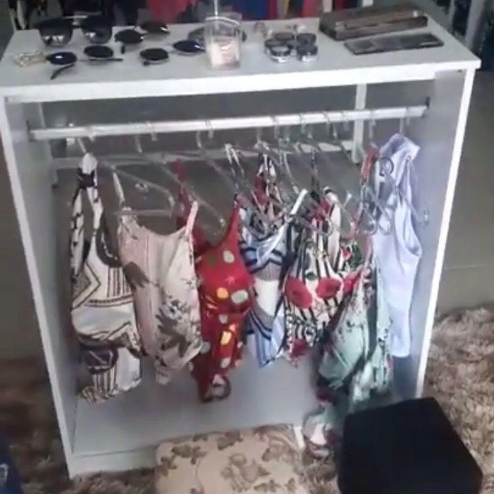 Expositores Loja Roupa 4 Peças Cabideiro Balcão Magia Móveis