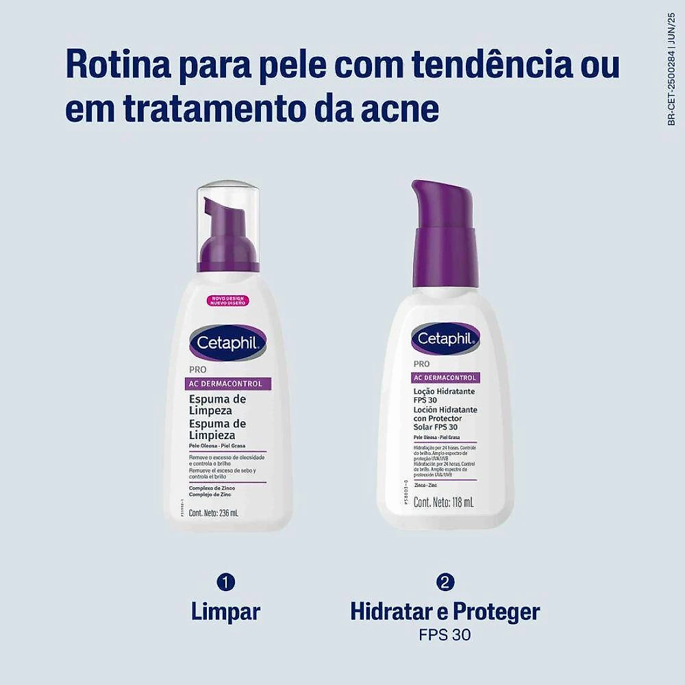 Espuma de limpeza facial cetaphil pro ac control 236ml