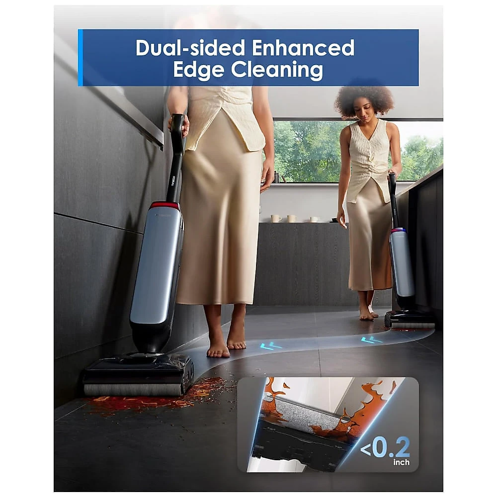 Aspirador de Pó Tineco Floor One S9 Artist Pro Wet Dry, 22kPa de Sucção, Design Anti-Emaranhado, Autolimpeza Flashdry , Até 75 Min de Autonomia