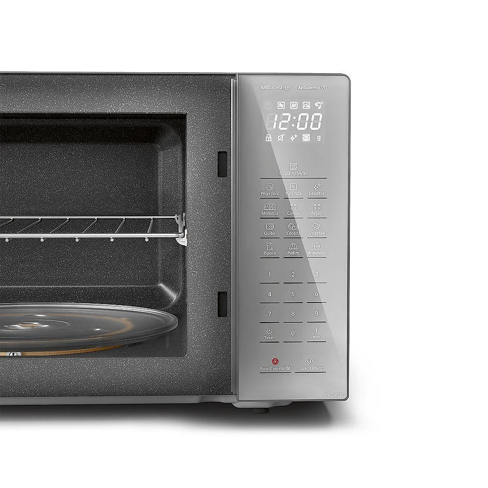Micro-ondas Panasonic Tecnologia Antibactéria AG 34L Inox - ST67LSRU 110V