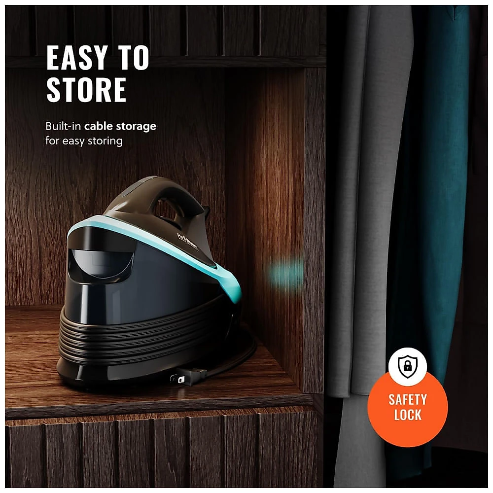 Pursteam: Ferro de Passar a Vapor com Estação de Vapor Max e Base de Cerâmica, Reservatório de Água Removível de 1500ml, Pursteam World's Best
