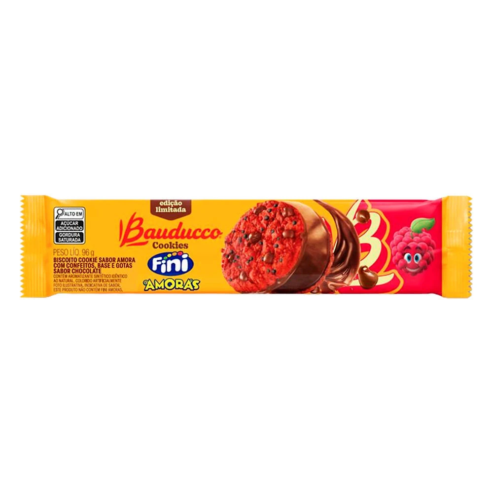 Biscoito Cookie Bauducco Fini Amoras com Gotas e Base de Chocolate 96g