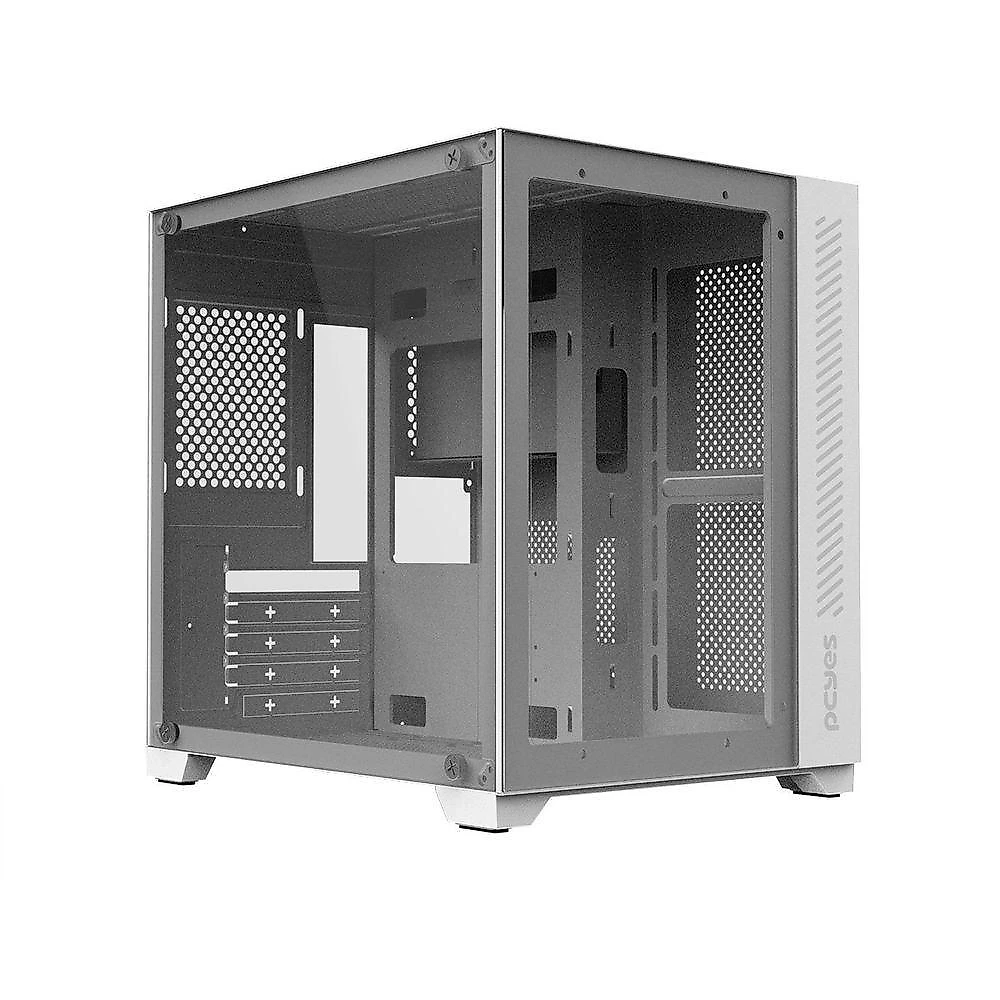 Gabinete Gamer Forcefield White Ghost Mid-tower Mini ITX Micro ATX Vidro Temperado Branco Pcyes