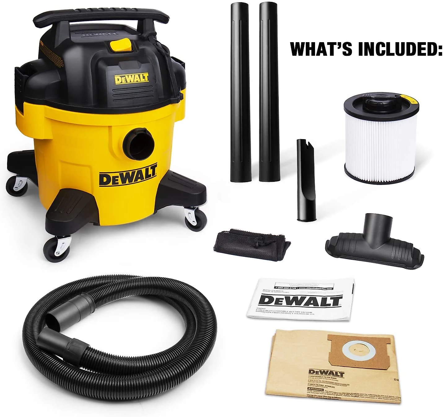 DEWALT DXV06P 6 gallon Poly WetDry Vac Yellow