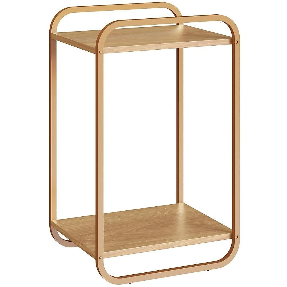 Mesa Lateral Alek A03 Orgânica MDF Metal Pintado 40CM Dourado Lyam Decor