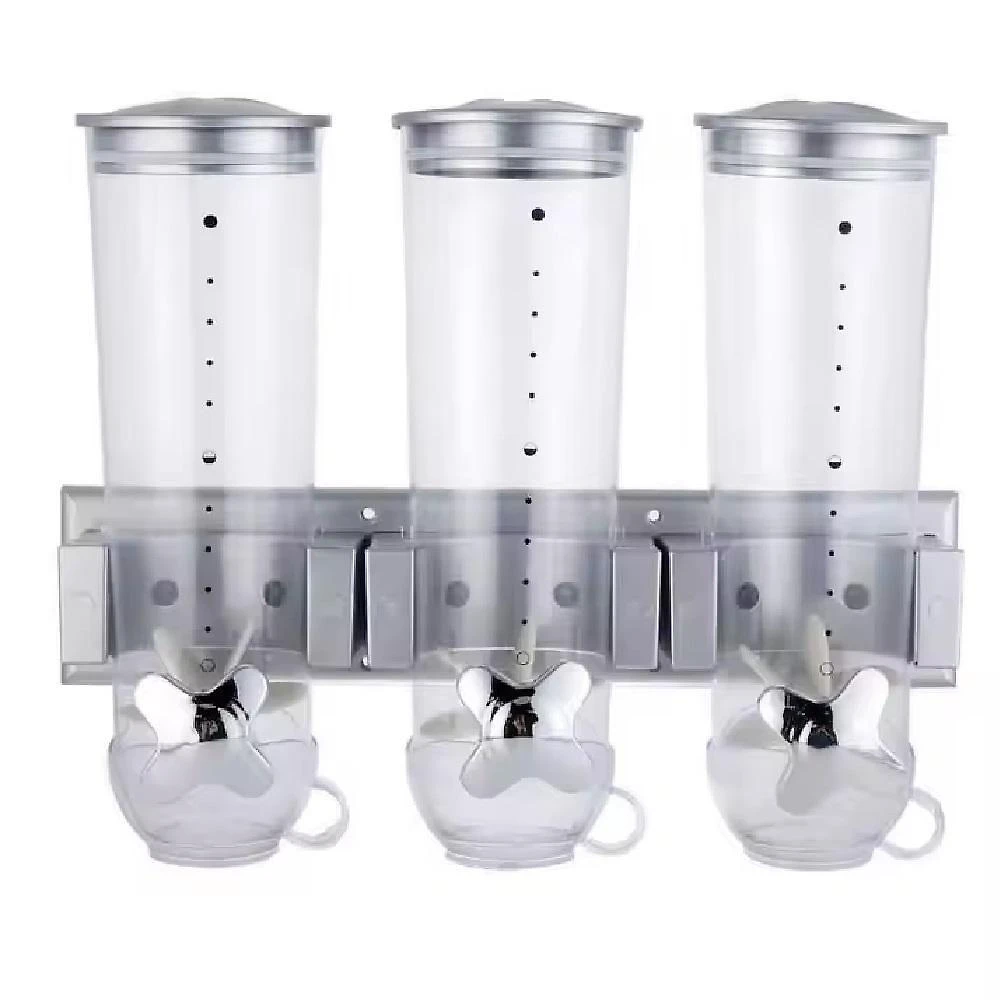 Dispenser de Cereais Triplo 3 Potes Herméticos Organizador de Cozinha Yeet