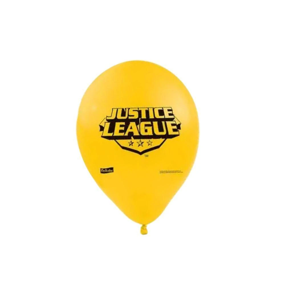Balão Azul E Amarelo Liga Da Justiça - 9 Polegadas - 25 Un