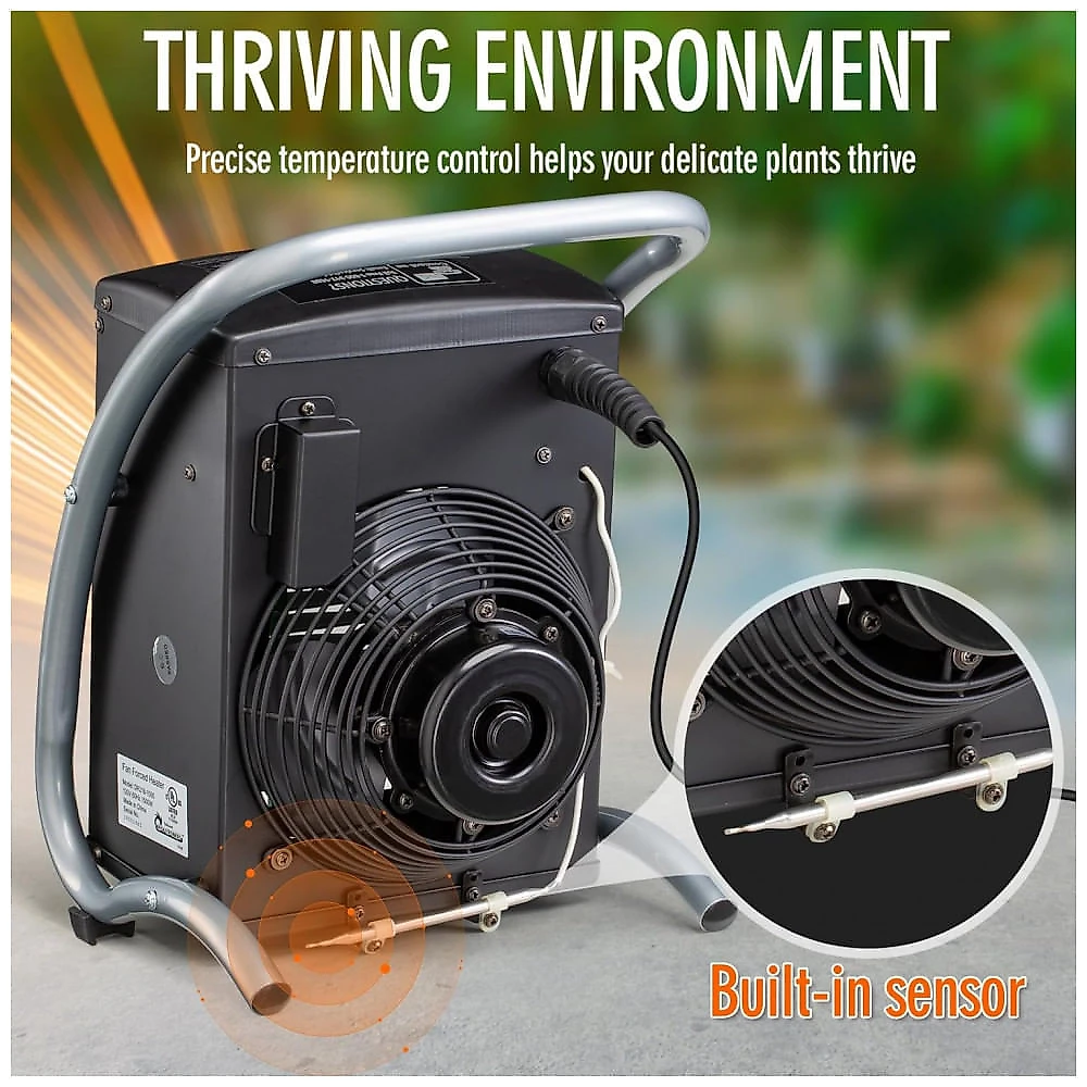 Aquecedor para Estufa Dr. Infrared Heater DR218-1500W Verde 1500W IPX4 Ar Forcado 13,9 m2 Garagem Oficina 120V