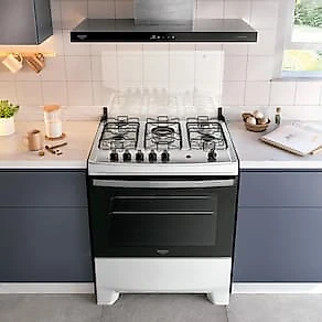 Fogão 5 Bocas Dako Supreme com Mesa em Inox e Acendimento Automático Branco – Bivolt