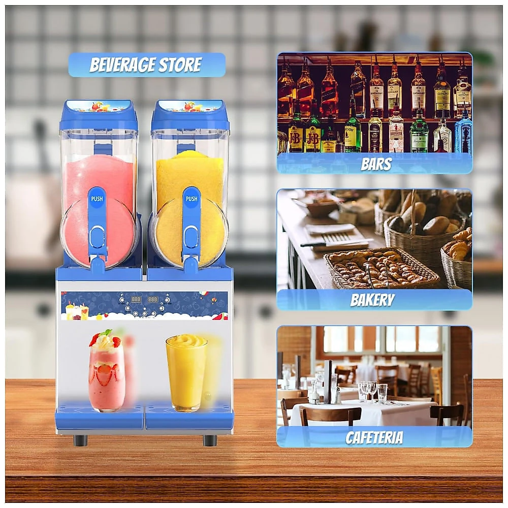 Máquina de Raspadinha Comercial,1000W, Tanques de 30L,Máquina de Slushie em Aço Inoxidável 304,Resfriamento Eficiente, Ideal para Bares, Cafés,AnyDoor Máquina de Raspadinha Comercial,1000W, Tanques de 30L,Máquina de Slushie em Aço Inoxidável 304,Resfriamento Eficiente, Ideal para Bares