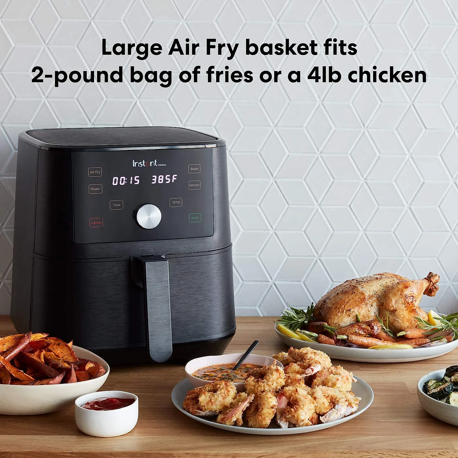Instat Pot AirFryer Vortex 4 em 1 55L 4 Programas Preto 110V