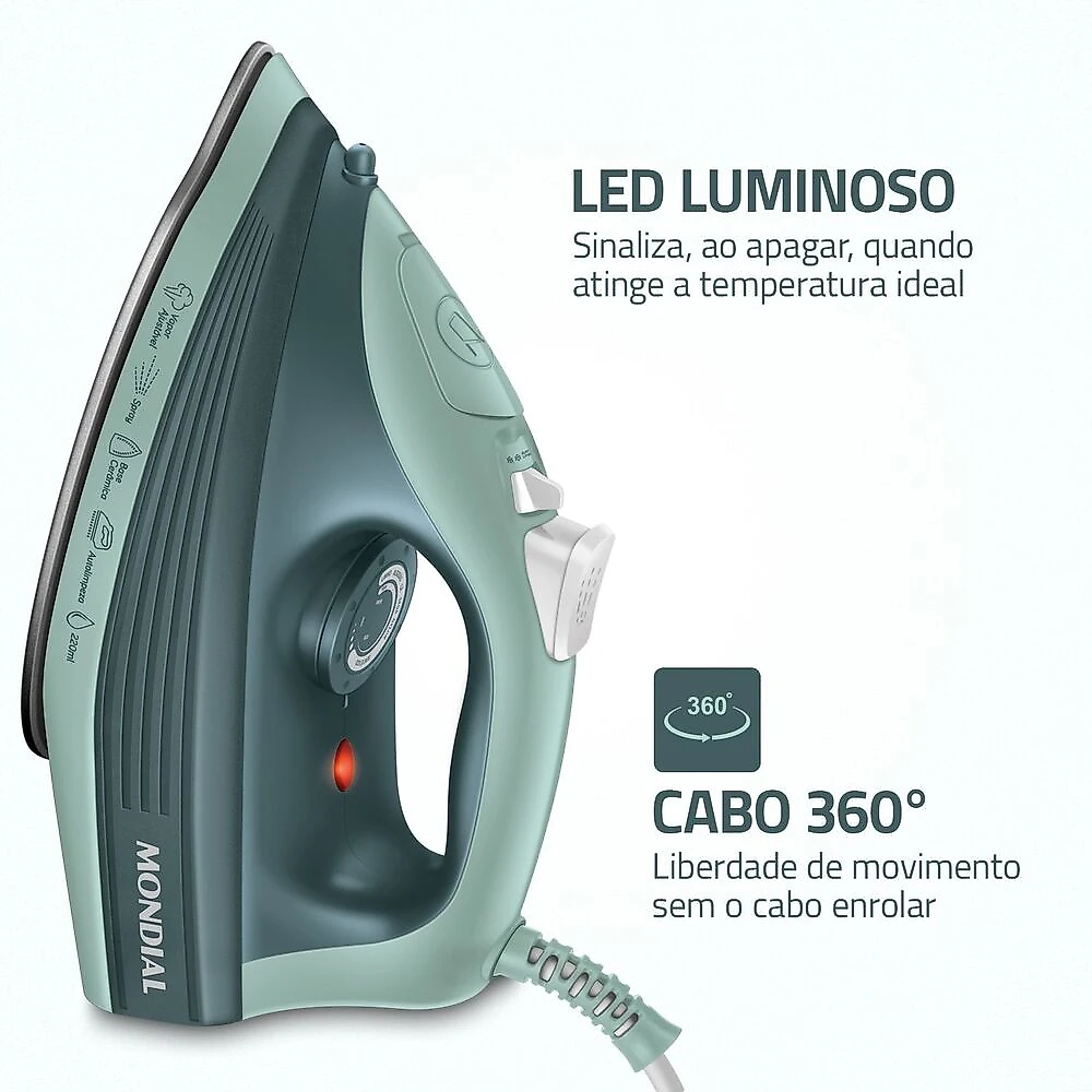 Ferro a Vapor Mondial Verde 1800W - FVN-02-G 127V