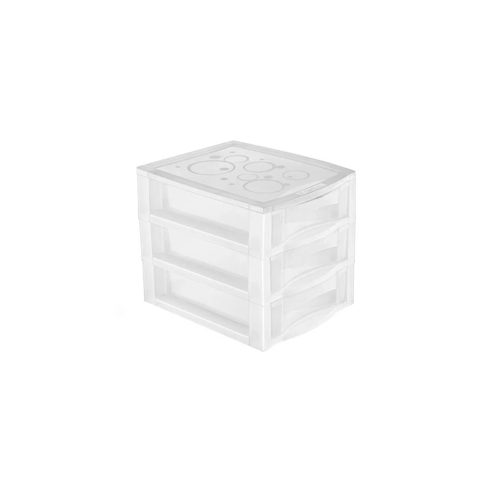 Gaveteiro de Mesa Bel Ordene Plástico com 3 Gavetas Transparente para Closet