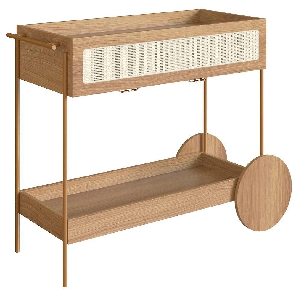 Carrinho Bar Porta Taças 110 Cm Pes Metal Oslo 28964 Hanover Artesano Hanover
