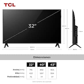 Smart TV 32” FHD TCL 32S5K QLED Dolby Audio Google TV