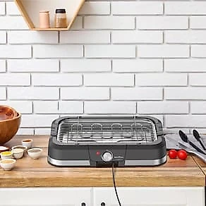 Churrasqueira Elétrica Britânia BCQ40 com Seletor de Temperatura e Revestimento Antiaderente – Preta e Inox 110V