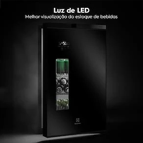 Cervejeira Home Bar Electrolux EB100 Frost Free 100L Porta de Vidro Preta 110V
