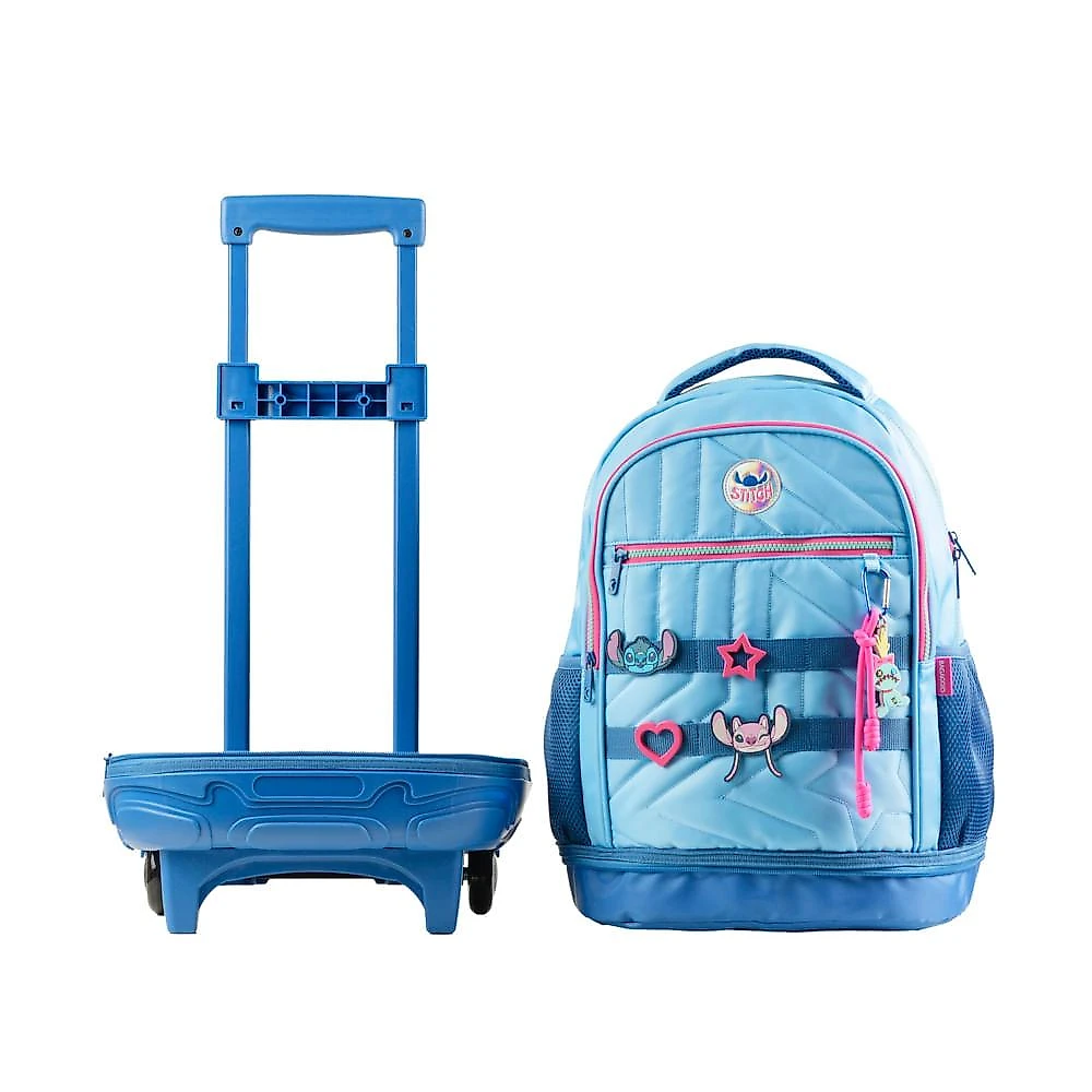 Mochila de Rodinhas Feminina Stitch Star Azul Azul