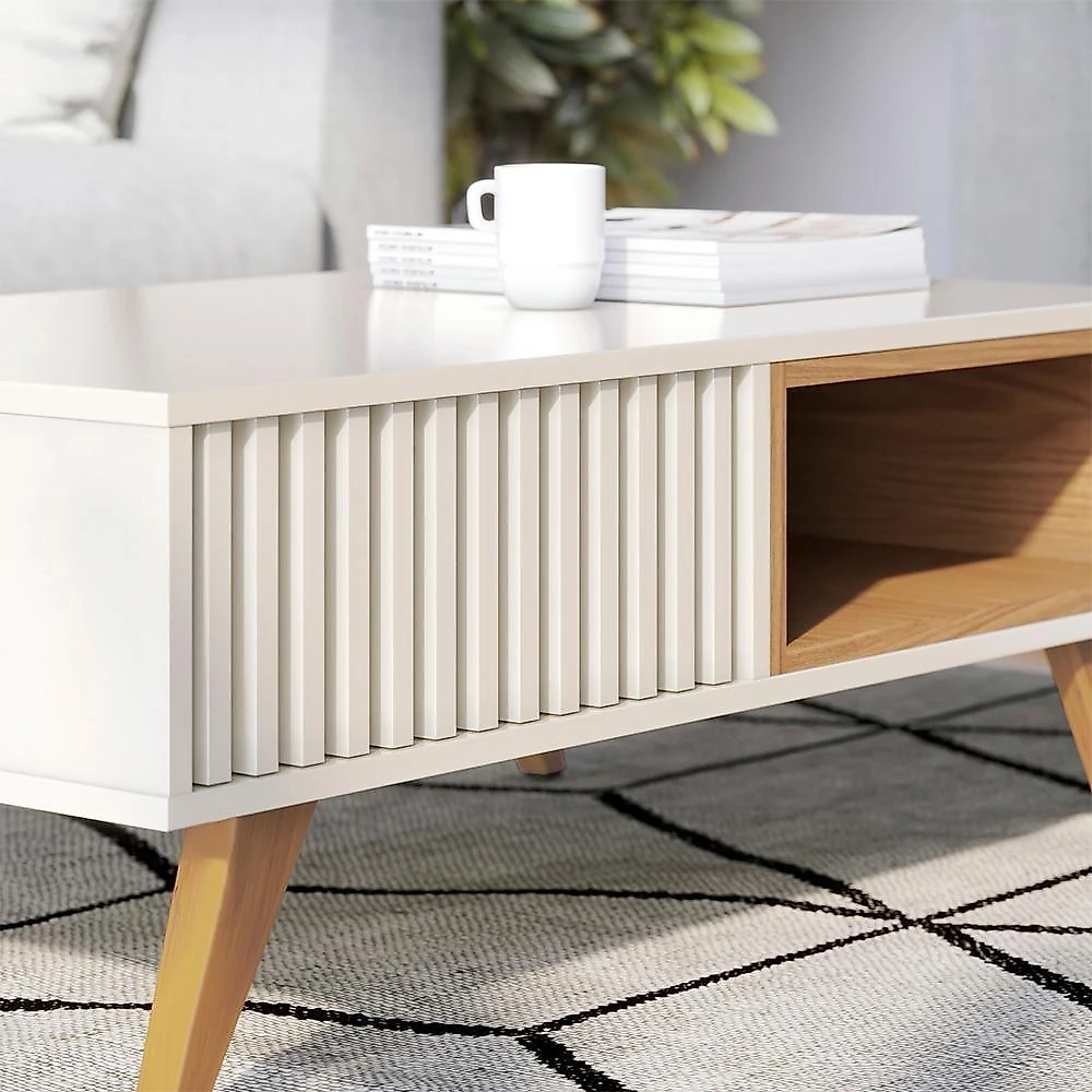 Mesa De Centro Para Sala 91 Cm Jeri Colibri Off White Freijo