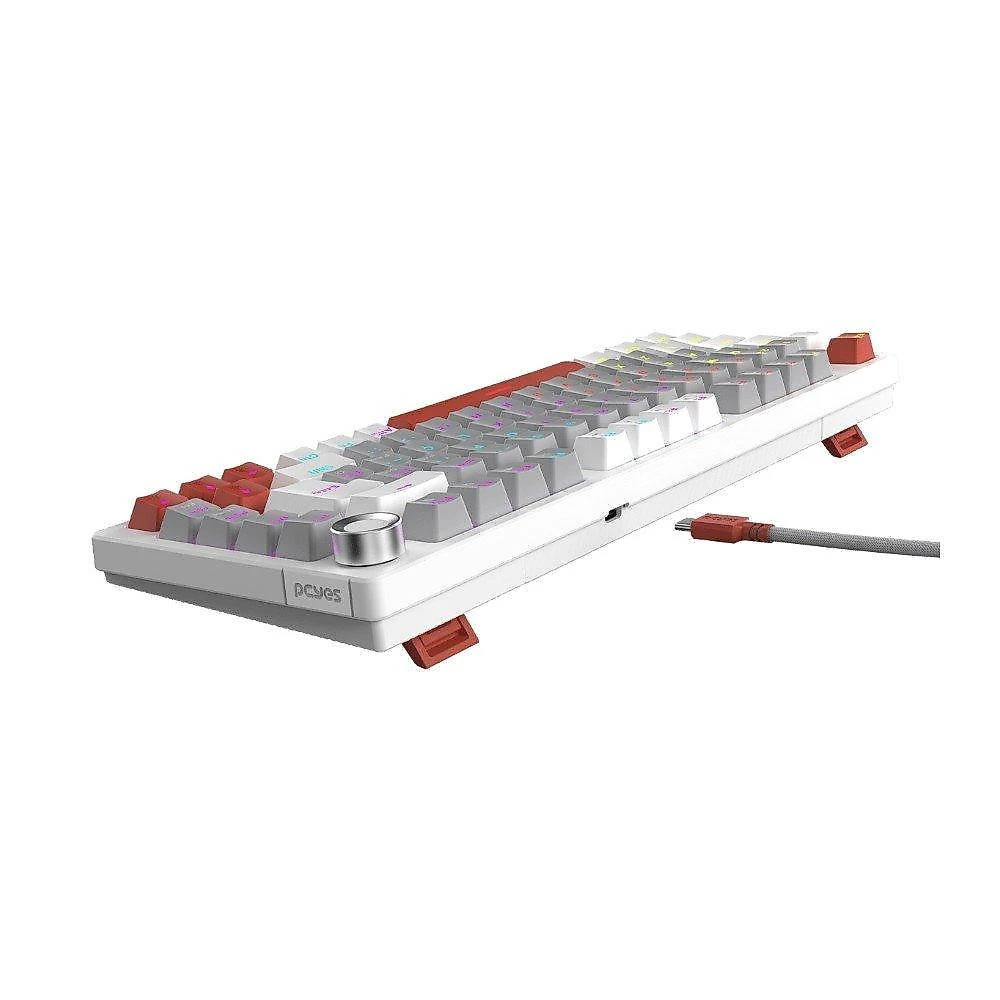 Teclado Mecânico Gamer PCYES Arkeum, 75%, RGB, Switch Red, ABNT2, White Ghost - AKWG75RBR