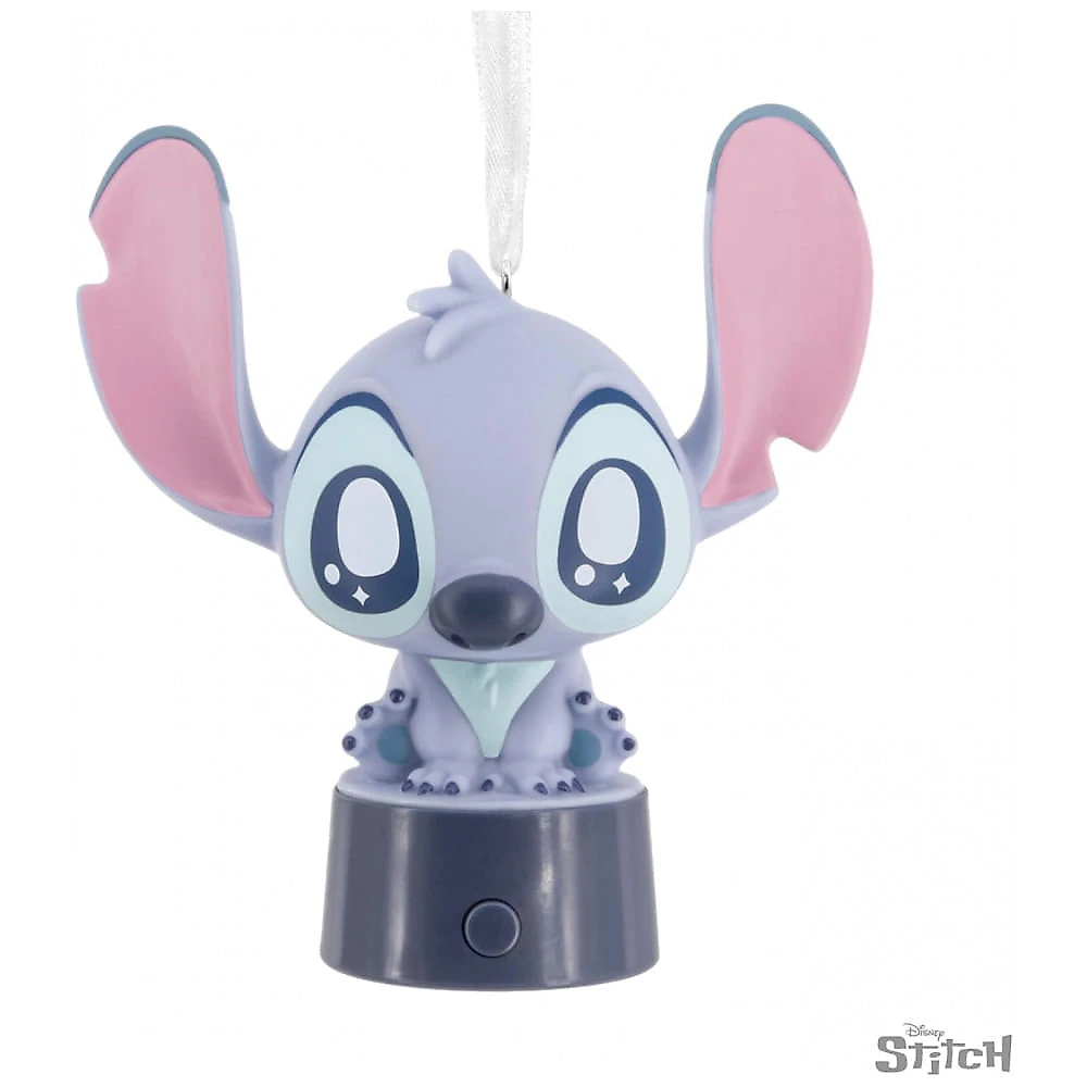 Enfeite Natalino Hallmark Disney Stitch Natalino Azul Fosco, PVC Inquebrável, 9 x 9 x 5,7cm
