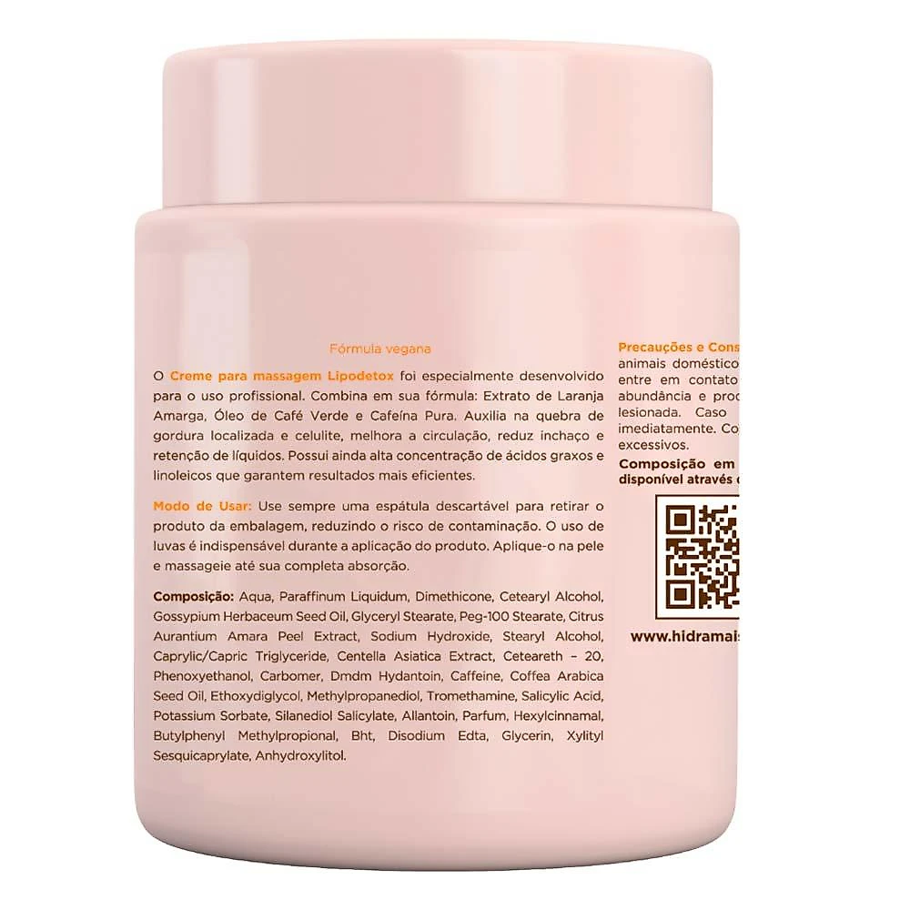 Creme para massagem hidramais - lipodetox 1kg
