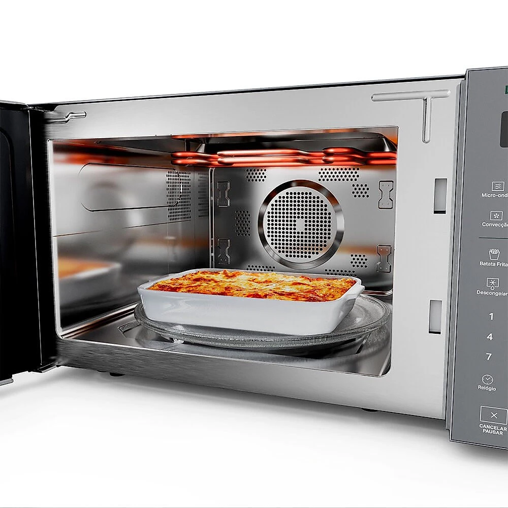 Micro-Ondas Brastemp com Tecnologia Air Fryer Inox 29 Litros - BMC29AR Inox - 110V