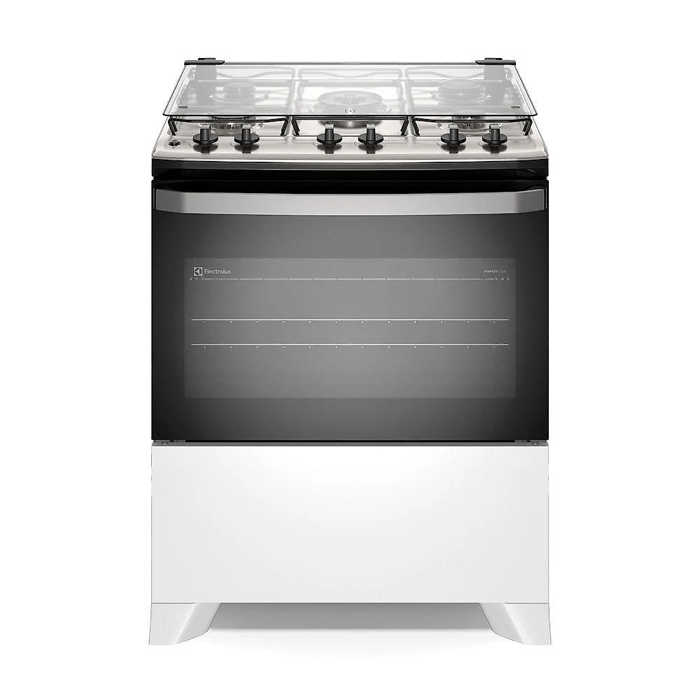 Fogão de Piso 5 Bocas Gás Electrolux FE5IW Mesa Inox Acendimento Automático Branco 65L