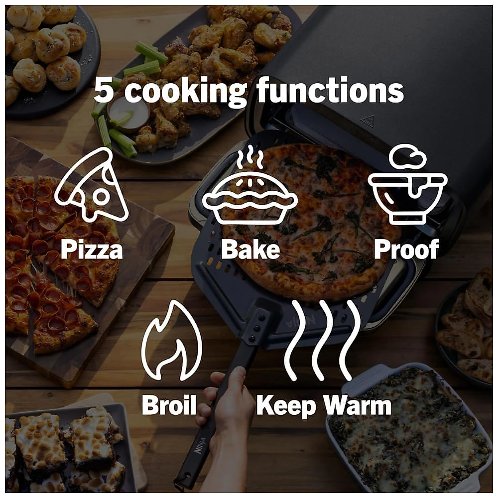 Forno de Pizza Elétrico Portátil Ninja Artisan 5 em 1 MO201BL1, Azul e Dourado