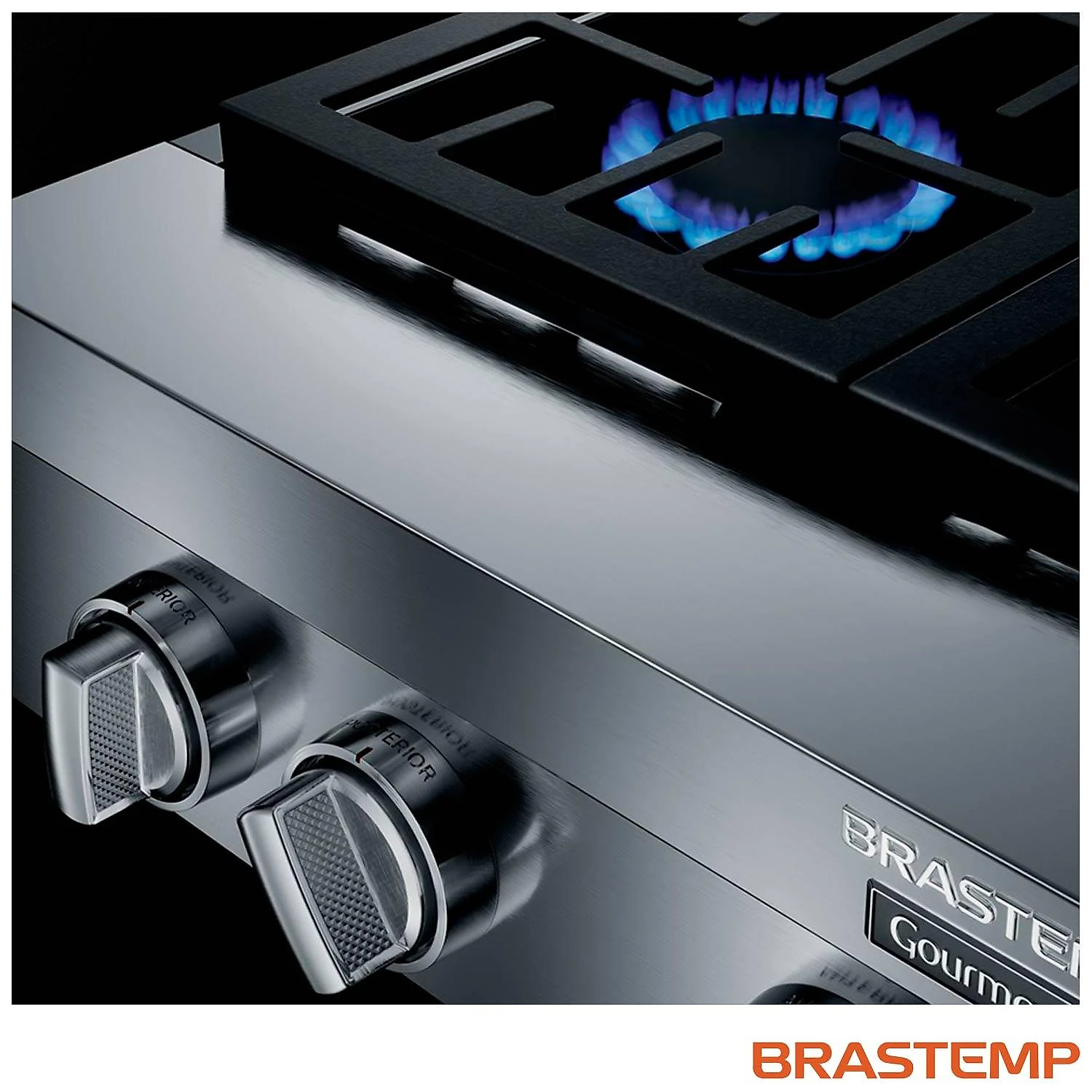 Rangetop de Embutir Semiprofissional Brastemp Gourmand 6 Bocas Inox com Chamas de Alta Potência e Simmer 110