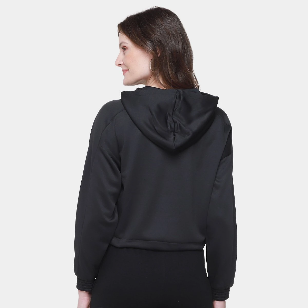 Miniatura Moletom Olympikus  Cropped Capuz Feminino Preto - G