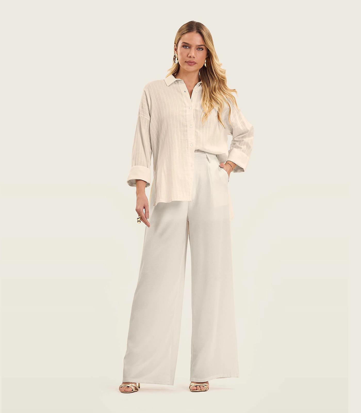 Camisa Feminina Manga Longa Endless Bege