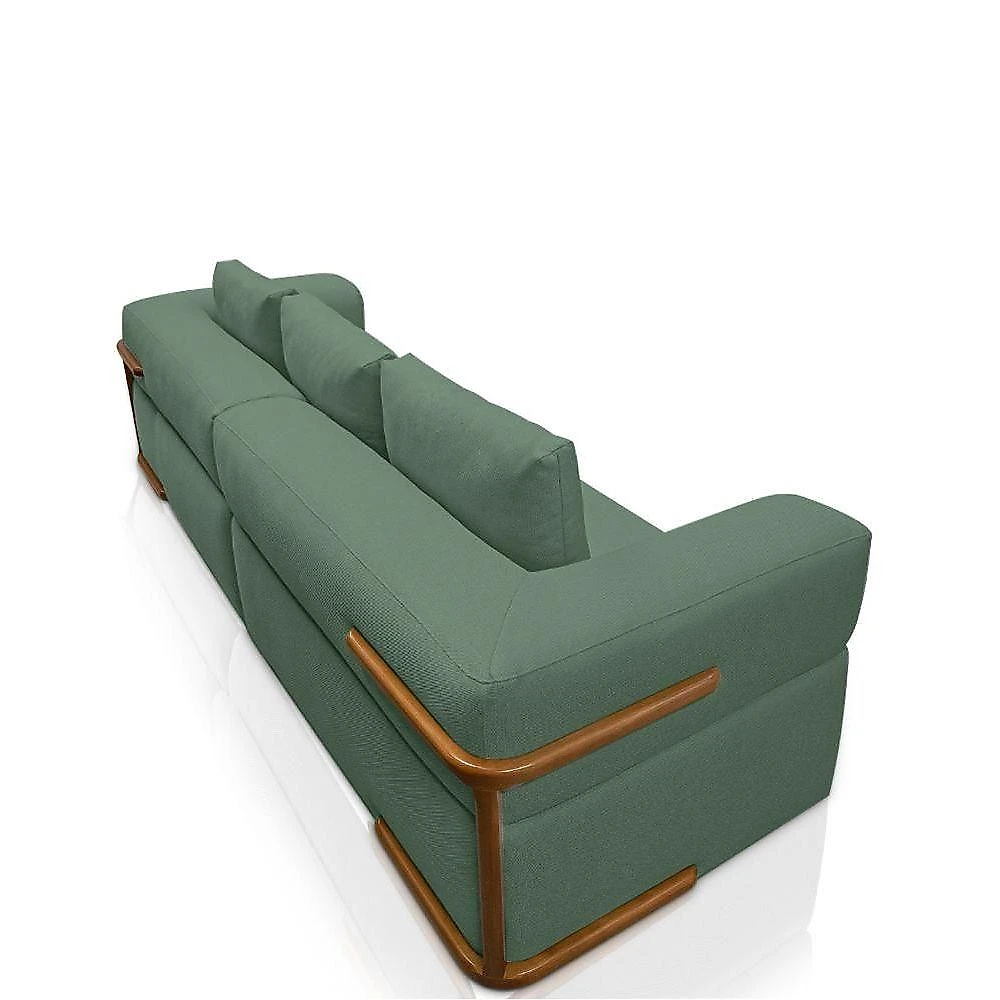 Sofá Nuuk Bipartido 4 Lugares 280cm Verde Linho G63 Gran Belo