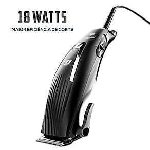 Máquina de Cortar Cabelo Britânia BCR03 18W com 9 acessórios - Preto 110V
