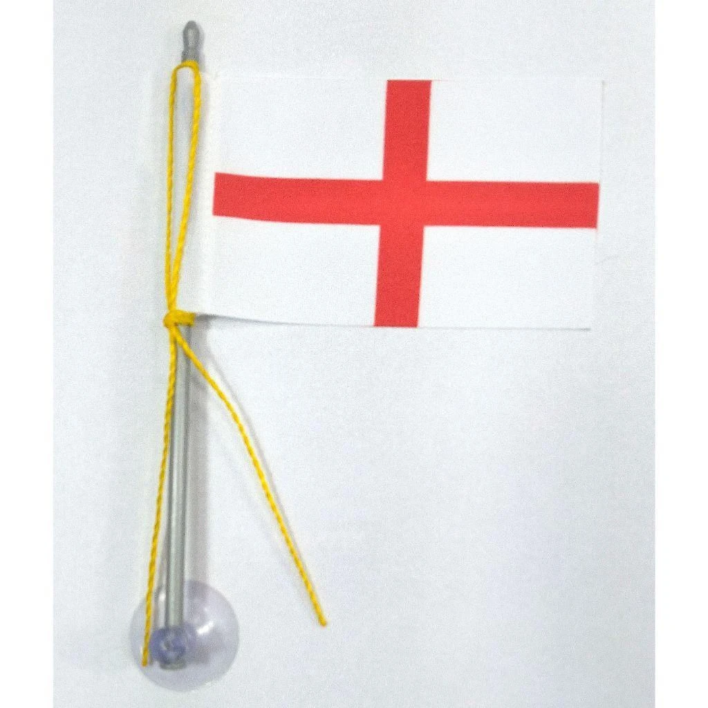 Miniatura Mini Bandeira Inglaterra Com Ventosa Poliéster 5,5Cm X 8,5Cm