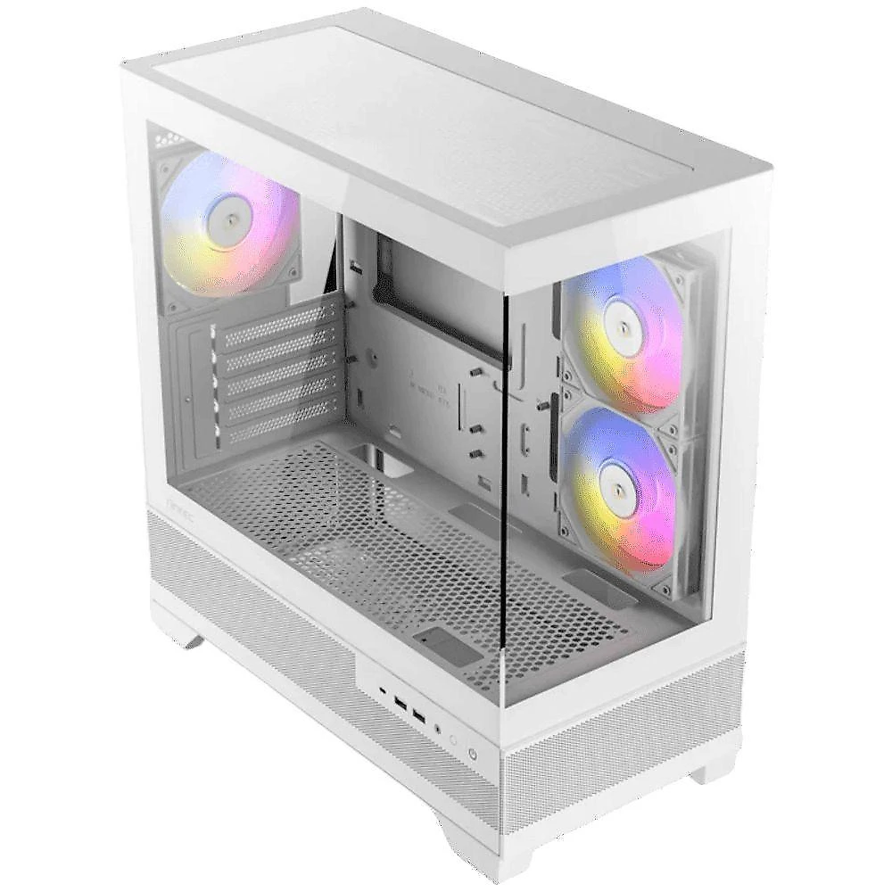 Gabinete Gamer Antec Cx500m Rgb White Lateral De Vidro Temp 4mm Micro-atx/itx Com 3 Fans Rgb 12