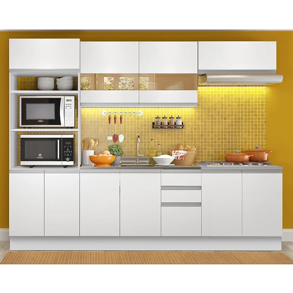 Cozinha completa madesa atenas 10 portas 3 gavetas (sem tampo e pia) branco