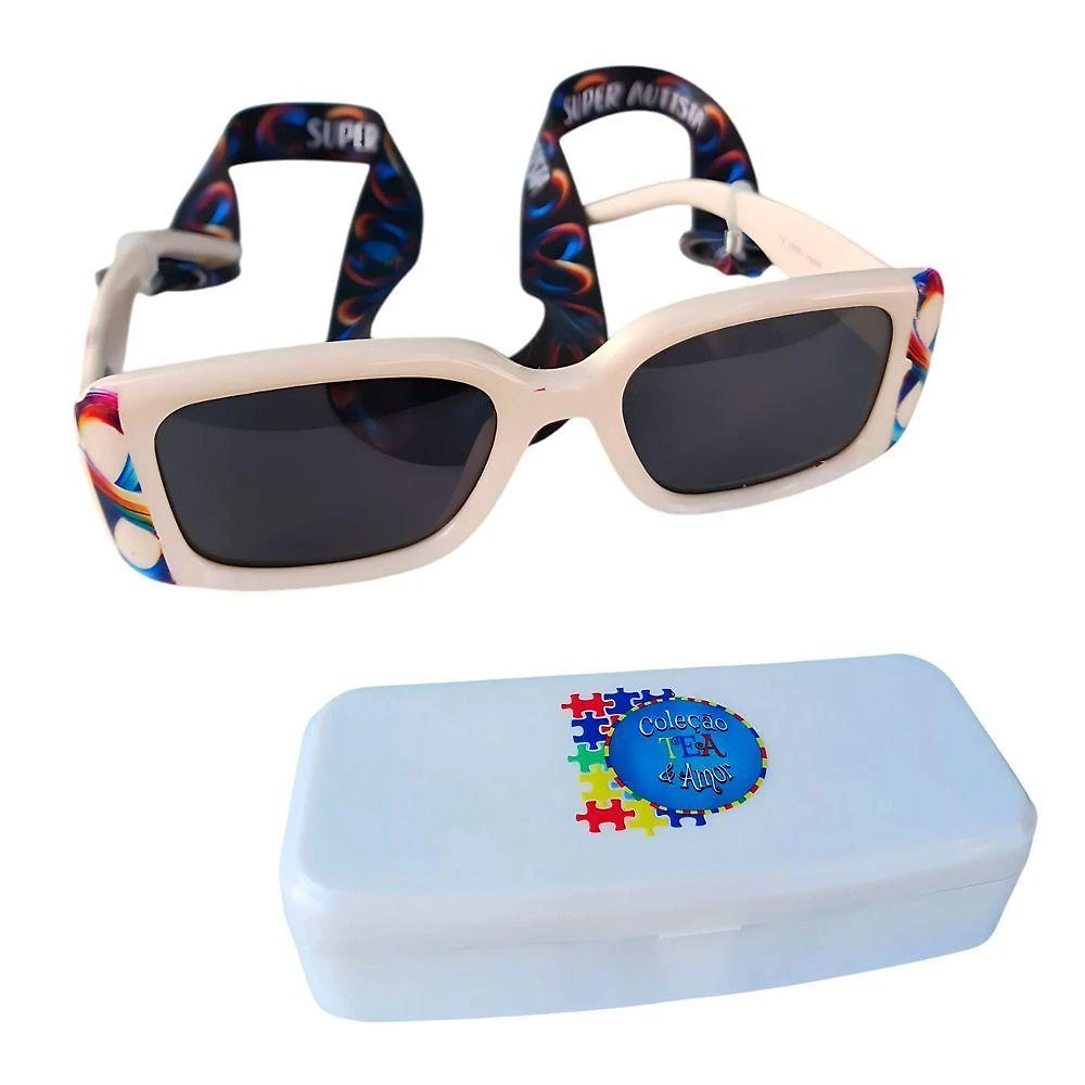 Óculos Escuros Infantis Infinity Cream com Lentes Polarizadas para Crianças Autistas, Creme Coleção