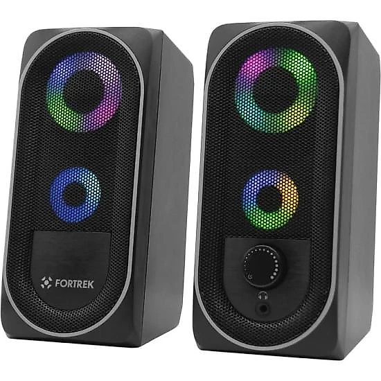 Caixa de som gamer multimídia fortrek black hawk rgb preta